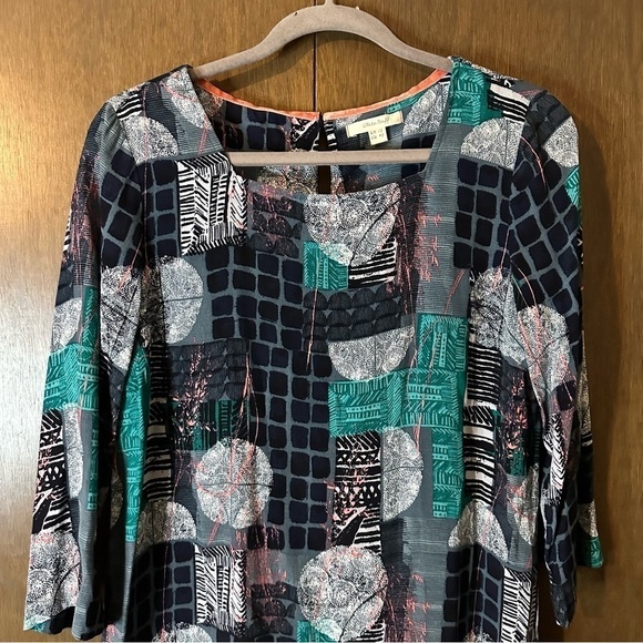 White Stuff Abstract Print Navy Maximalist Tunic Top Dress Size 8 - Picture 3 of 12